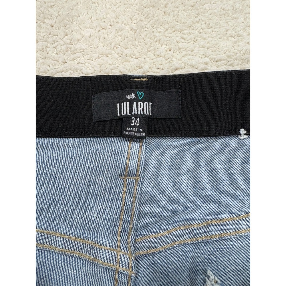 Lularoe Denim Jean Shorts Medium Wash Blue Size 34 Stretch 7" High Rise - Picture 6 of 8